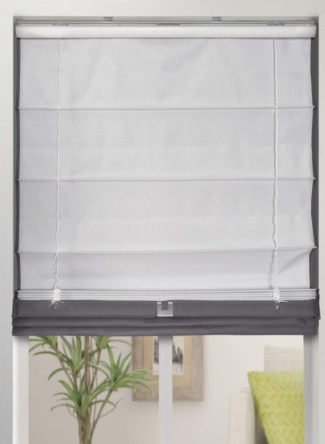 Arlo Blinds ستائر رومانية من قماش معتم حراري من Arlo Blinds، اللون: جرافيت، المقاس: 26.5 بوصة عرض × 60 بوصة ارتفاع، ستائر نوافذ قابلة للرفع بدون حبل - Image 2